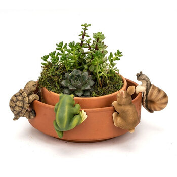 4x Animal Polyresin Pot Sitter Sculpture Garden Decor - Assorted