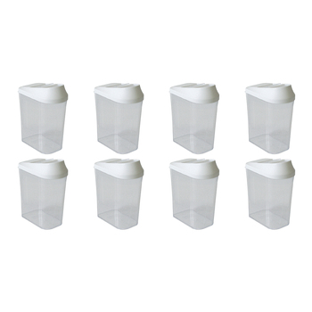 8PK Homeleisure Store & Pour Plastic 750ml Container Clear/White 
