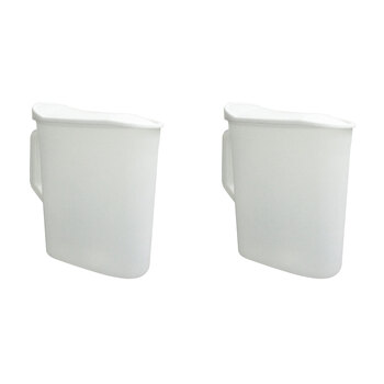 2PK Homeleisure Plastic 4.5L Cereal Container Clear/White 