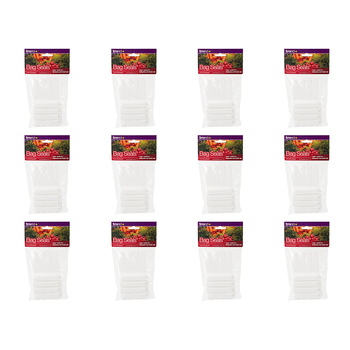 12PK 8pc Homeleisure Plastic Bag Seals/Sealer Clip White  Storage