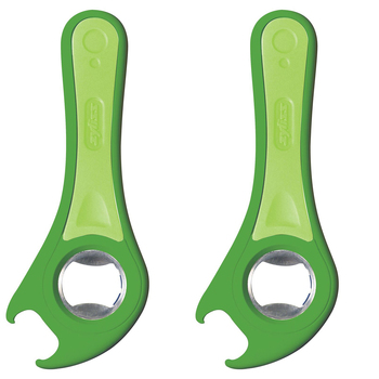 2x Zyliss 5-Way Ergonomic 15cm Bottle Can Opener - Green