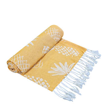 J.Elliot Home Pineapple Turkish Towel 90x180cm Yellow & White