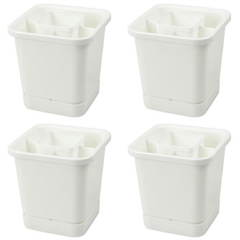 4PK Homeleisure Plastic Cutlery Drainer/Drain Rack White 