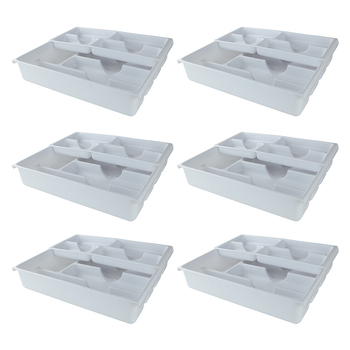 6PK Homeleisure Double Up Cutlery Tray White  Utensils Set