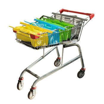 4pc Karlstert Sort & Carry Shopping Trolley Bags For Shopping Trolleys