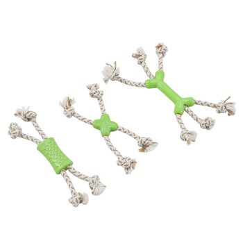 3PK Paws & Claws 24cm Eco Rope Minis Assorted