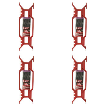 4PK Homeleisure Plastic Extension Cord Tidy Organiser Red Xmas 