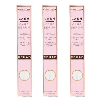 3PK Revolution Lash Care Serum w/ Castor Oil 3ml Rehab Eyelash Nourishing