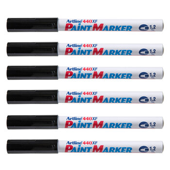 12PK Artline 440 Permanent Paint Marker 1.2mm Bullet Nib - Black