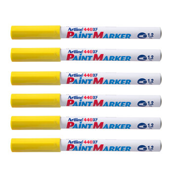 12PK Artline 440 Permanent Paint Marker 1.2mm Bullet Nib - Yellow