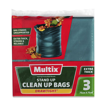 3pc Multix Stand Up Clean Up Bags Drawtight 75 x 75cm