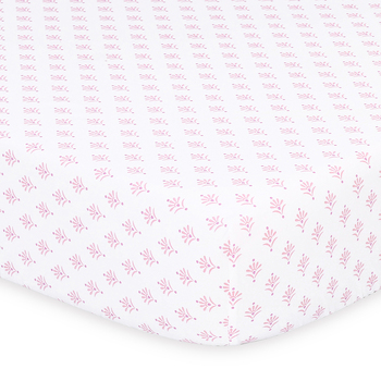 The Peanutshell Whisper Butterfly Floral Printed Fitted Sheet Baby Nursery