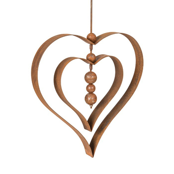 Garden 83cm Rust Metal Heart Orb Outdoor Decor Large