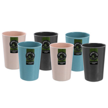6PK Lemon and Lime Melamine Eco Bamboo Fibre 300ml Tumbler - Assorted