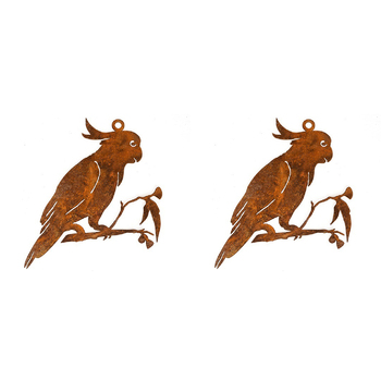 2x Garden 27cm Silhouette Birds w/ Hole Wall Hanging Decor - Assorted