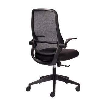 Mondo Zest Office Work Chair W/ Adjustable Armrests & Mesh Backing Black