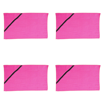 4PK Annabel Trends Waffle Sports Towel w/ Zip Pocket 40x75cm - Hot Pink
