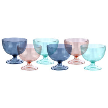 6PK Lemon & Lime Palm Deco 450ml Dessert Cup Assorted