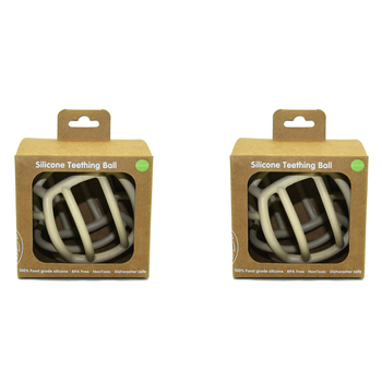 2PK Playette Silicone Trendy Baby/Infant Teething Ball Sand 4m+