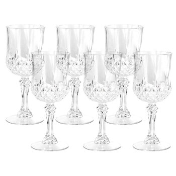 6PK Lemon & Lime Crystal Deco 220ml Plastic Wine Glass