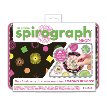The Original Spirograph Crazy Shapes Creative Drawing Tool Neon Tin Set 8+