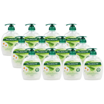 12PK Palmolive 250ml Natural Hand Wash Softening Aloe Vera & Chamomile Pump