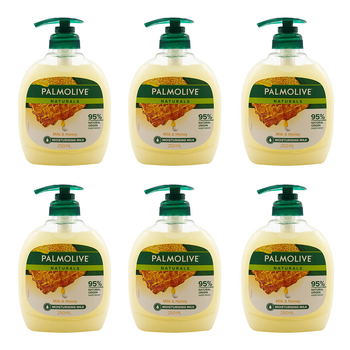 6PK Palmolive 250ml Naturals Softwash Replenishing Milk & Honey Pump