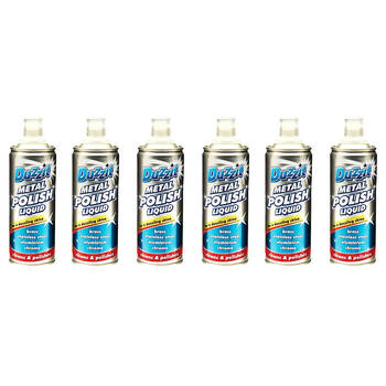 6PK Duzzit Metal Polish Liquid Metal Cleaner Brass/Stainless 120ml - White