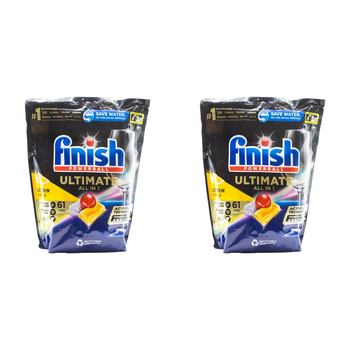 122pc Finish Ultimate All-In-1 Dishwasher Tablets Lemon Sparkle