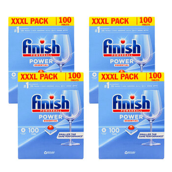 4PK  100pc Finish Power Essential Dishwasher Smaller Cleaning Tablets