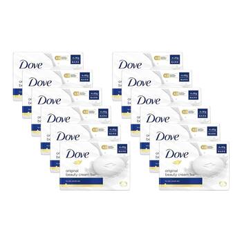 12x 4pc Dove Original Beauty Cream Soap Bar 90g Shower Bath Care