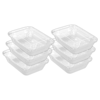 6x 8pc Lemon & Lime 22x5cm Baking Foil Tray Rectangle w/ Plastic Lid