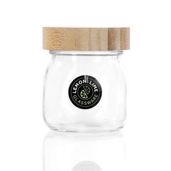 Lemon and Lime 300ml/9.5cm Glass Jar w/ Bamboo Lid - Clear