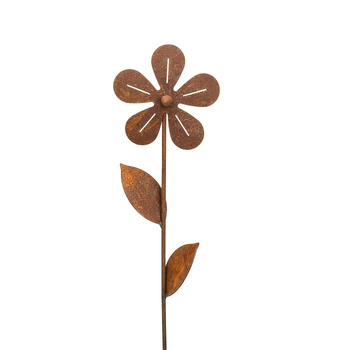 Simple Flower 60cm Metal Rust Outdoor Garden Decor - Brown