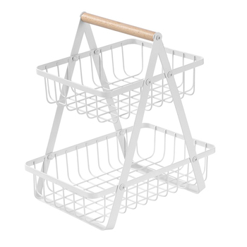 Boxsweden 27 x 18 x 29cm Wire 2 Tier Bench Top Stand White
