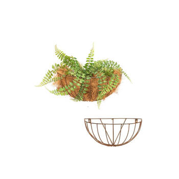  Metal Wall Hanging Garden/Patio Basket Half 40x20cm - Rust