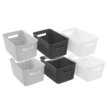 6PK Boxsweden Woven Storage Basket 28 x 18.5 x 13cm Assorted