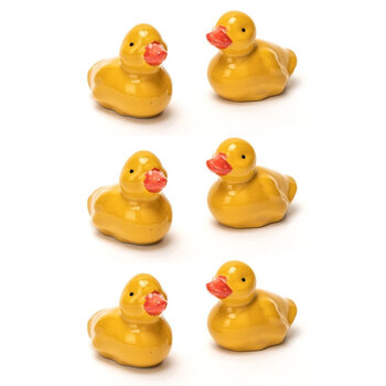 6x Graden Porcelain 6.5cm Floating Ducklings Outdoor Decor
