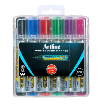 6pc Artline Whiteboard Marker - Assorted