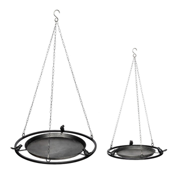 2pc Hanging Bird Feeder Zinc Black