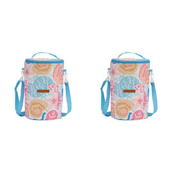 2PK Annabel Trends 33cm Insulated Picnic Cooler Bag Tall Barrel - Shelly Beach