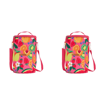 2PK Annabel Trends 33cm Insulated Picnic Cooler Bag Tall Barrel - Tropicana