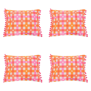 4PK Annabel Trends Inflatable Beach Pillow 36x28cm - Daisy Gingham