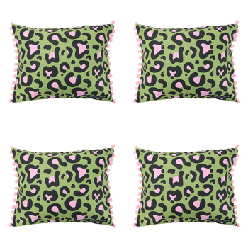 4PK Annabel Trends Inflatable Beach Pillow 36x28cm - Ocelot Pink Khaki