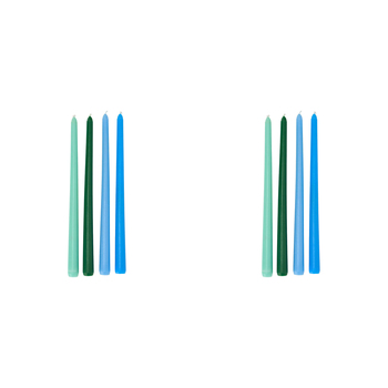 8pc Annabel Trends Jewel Taper Candle Set 30cm - Blue Tones