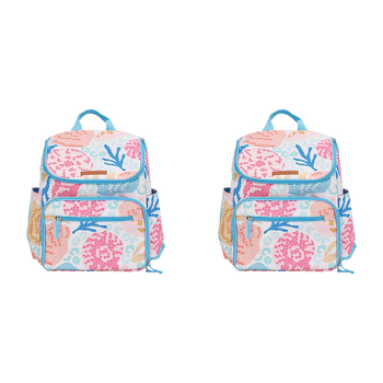 2x Annabel Trends Polyester Picnic Bag Outdoor Travel Backpack Shelly Beach