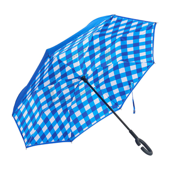 Annabel Trends Reverse Umbrella Inverted 81x10cm - Cobalt Check