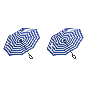 2PK Annabel Trends Reverse Umbrella Inverted 81x10cm - Navy Stripe