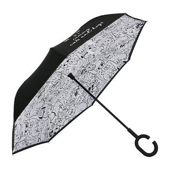 Annabel Trends Reverse Umbrella Auto Open Close 81cm Raining Cats & Dogs