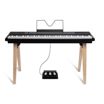 Alesis Recital Home 88 Key Contemporary Digital Piano w/ Wood Stand Black